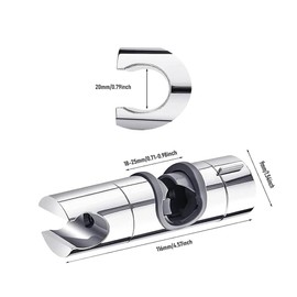 DACUAN Adjustable Shower Head Holder for Slide Bar Slider Clamp Bathroom Replacement, 360 Degree Rotation Sprayer Holder, Universal 18-25MM O.D. Rail Head Bracket Holder