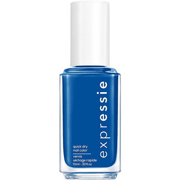 Essie expressie quick-dry nail polish, one step color and shine, vibrant cobalt blue nail polish, cream finish, beat the clock, 0.33 fl. oz.