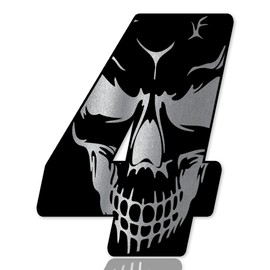 SkinoEu Race Number Car Moto Vinyl Sticker Skull Black Silver Sticker Motorcycle Motocross Motorsport Racing Number Tuning 4N 254