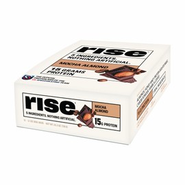 Rise Rise Whey Protein Bars - Mocha Almond | Breakfast Bar & Protein Snack 15g Protein 4g Fiber Just 5 Whole Food Ingredients Gluten-Free Soy Free