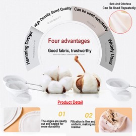 Ultra Fine Mesh Strainer Bags, Reusable 180 Mesh Steel Handle Frame for Filter NutMilk, Coffee, Milk, Butter, Juices and Fresh Cheese 【Ultra Dense-Diameter 7.48 Height 12.59】