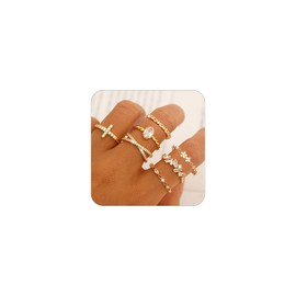 TOSGMY Gold Silver Rings For Women Non Tarnish Gold Plated Stackable Rings Wedding Engagement Bands Dainty 14K Gold Ring Simple Trendy Cubic Zirconia Thumb Stacking Ring Pack Size 4-11