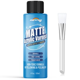 Matte Varnish for Acrylic Painting, Artist's Acrylic Varnish, Non-Yellowing, Non-Toxic, Anti-Crazing, Satin & Matte Finish, Clear Coat for Artwork, Acrylic Paint Sealer for Pro, Hobby Artists