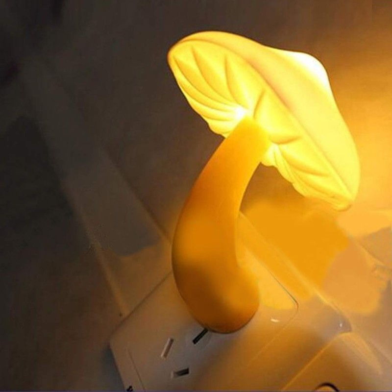 ESUPPORT Mushroom-Shaped Energy Saving Sensor LED Night Light with Plug