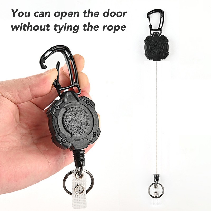 2 PCS Retractable Key Chain High Resiliency 31.5in Frosted Shell