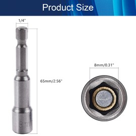 Utoolmart 1/4" Quick-Change Hex Shank 8mm Magnetic Nut Setter Driver Drill Bit, 65mm Length, Metric 2pcs