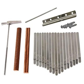 Liyafy Pack of 17 Keys Kalimba DIY Keys Bridge Kit with Tuning Hammer for DIY Kalimba Mbira Thumb Piano Repairing Parts