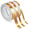 Zonon 3 Sizes Gold Self Adhesive Polyester Film Tape, Gold