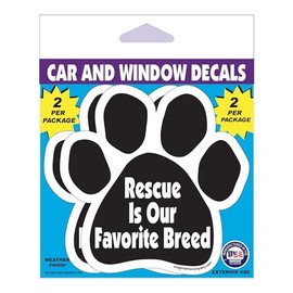 Imagine This D1667 Car and Rescue Decal (Rescue Is Our Favorite Breed), 2 Pack