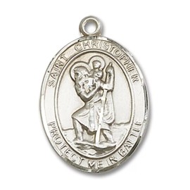 Bliss Sterling Silver Saint Christopher Army Medal Pendant Necklace 18" Chain Gift