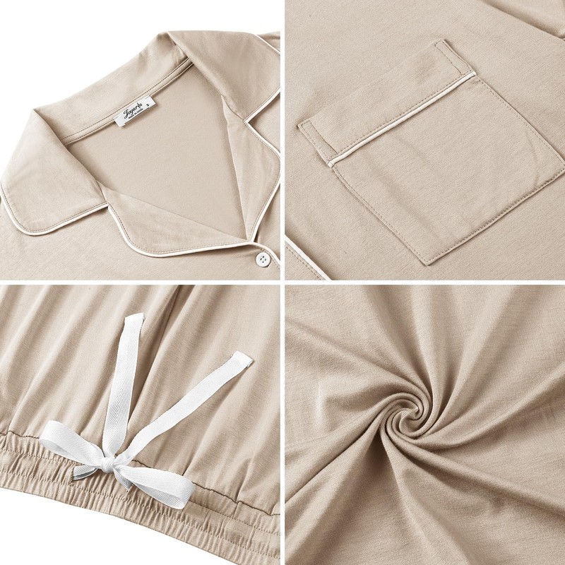 Joyaria Pajamas for Women Set Super-Soft Bamboo Cooling Long Sleeve
