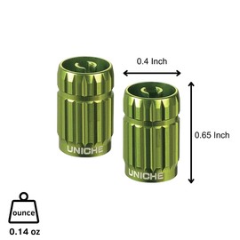 UNICHE 2-in-1 Valve Stem Caps with Valve Core Remover, Universal Tire Valve Caps for Cars, Trucks, SUVs, Motorbikes, and Bikes - 2 Pack (Purple)