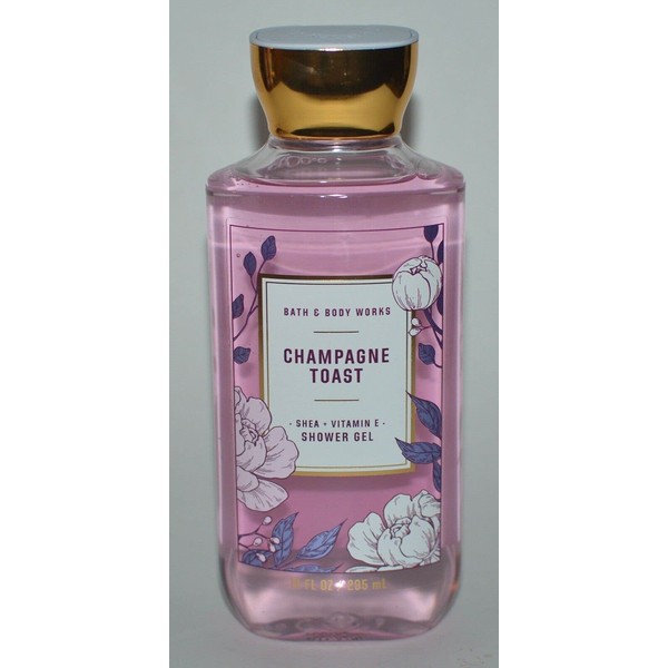 Bath and Body Works White Barn Champagne Toast Shower Gel 10 Ounce Pink Floral Bottle