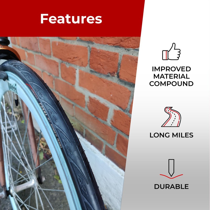 Fincci Road 700x25c Tire with 700c Bike Tube Presta -