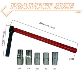 Bodeshis Tap Wrench Tool for Tight Space, Sink Tap Spanner, 8-13mm Pipe Repair L-Shaped Wrench, Carbon Steel Tap for Bathroom Faucet, Kitchen Sink, Valve Adjustment