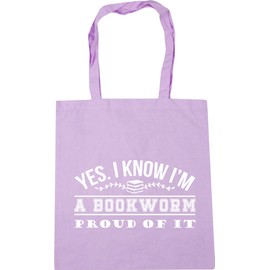 Hippowarehouse Yes. I Know I'm A Bookworm. Proud Of It! Tote Shopping Gym Beach Bag 42cm x38cm, 10 litres