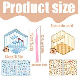 NHQZ 3D House Stickers, Miniature House Sticker 3D, 3D Sticker Scene, House Sticker Make Your Own, Relief Stress for Adults and Children, Water Pig, Pack of 2, bronze