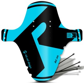 Riesel Design® 1x Mudguard - kol:OSS - XL MTB Schutzblech inkl. Kabelbinder/Stylischer MTB Schmutzfänger/Mountainbike Schutzblech als Spritzschutz für alle Radgrößen (camo mk) (Blue)