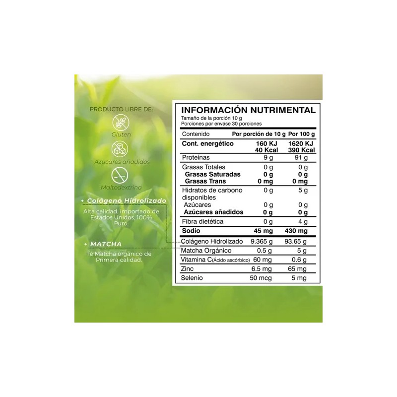 Biosuple Colágeno Hidrolizado Sin Sabor 300g + Té Matcha Vitamina