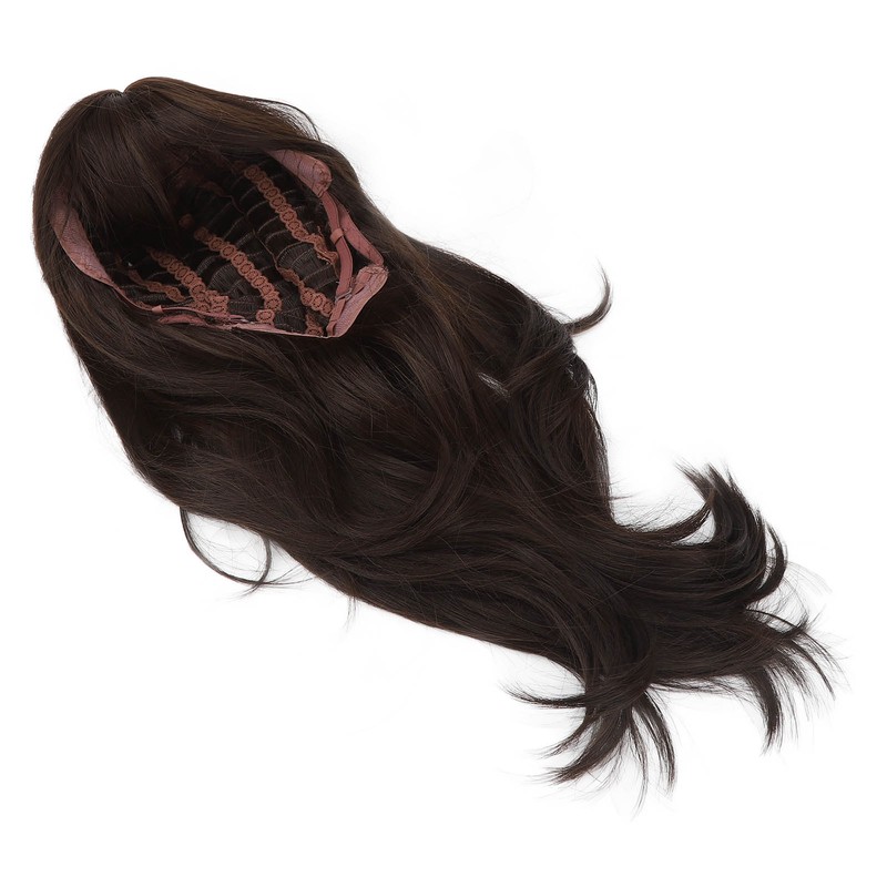 Women Synthetic Wig Long Straight Black Wigs Elastic Hair Wig