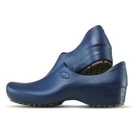 Sticky Zapatos de enfermería para mujer - Chefs - Cocina - Enfermeras - Zuecos para el trabajo - Impermeable antideslizante, Azul marino, 7.5 US