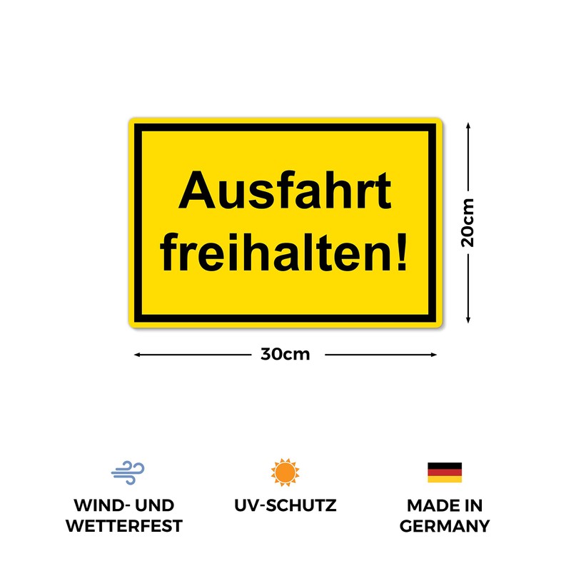 Strobo Ausfahrt freihalten Sign, 20 x 30 cm, Made From