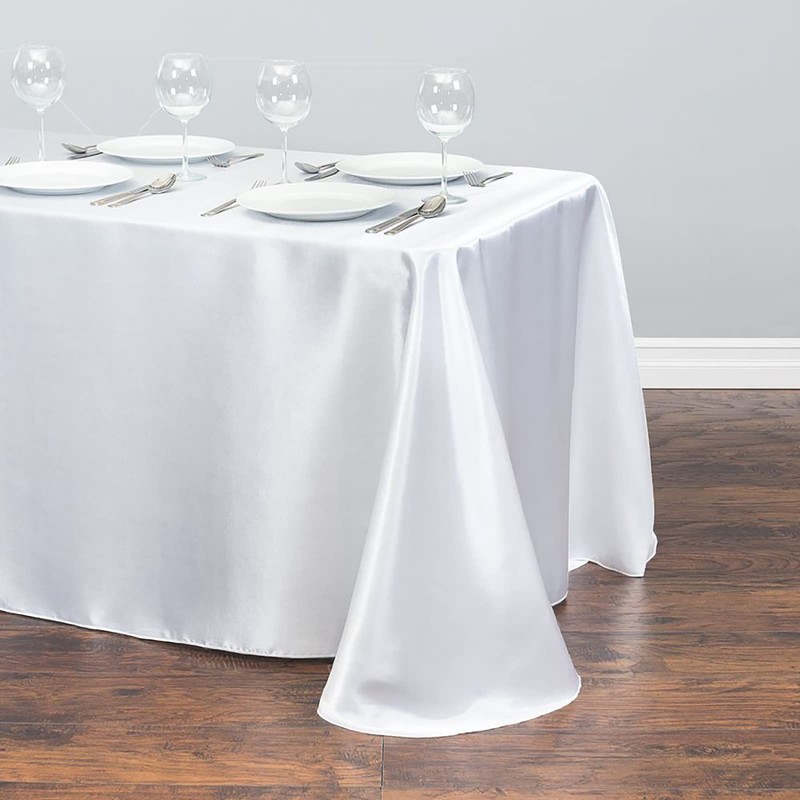 HCTX White Table Cloth Rectangular, 228 * 335cm(90x132inch), White Table