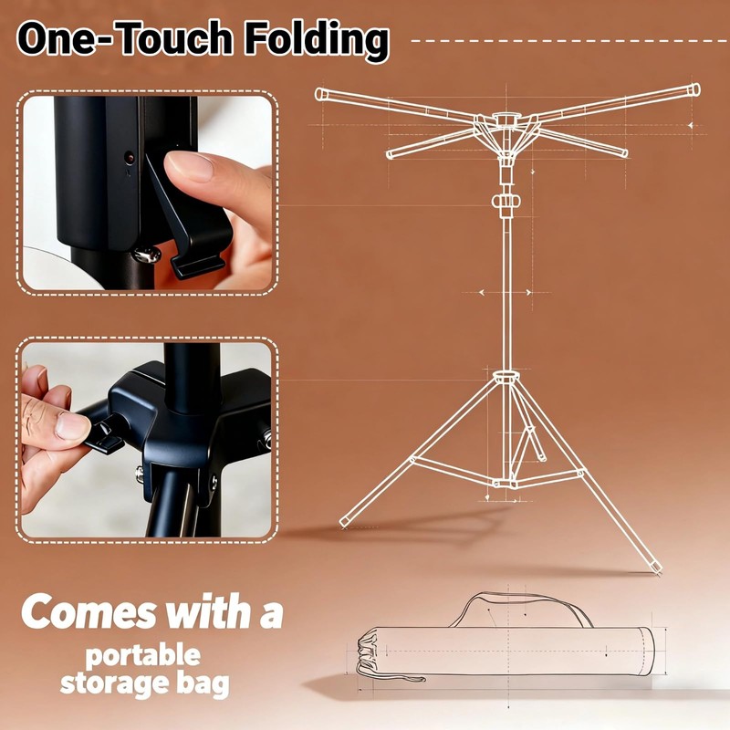 Heavy Duty Metal Shopping Bag Rack - Adjustable Height 51"to