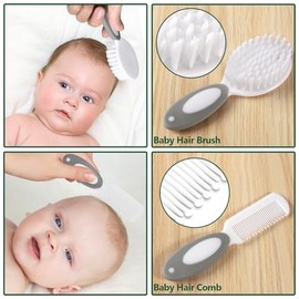 Baby Healthcare and Grooming Kit for Newborn Kids, 24PCS Upgraded Safety Baby Care Kit, Newborn Nursery Health Care Set, Baby Care Product (Grey White