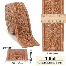 CRASPIRE Peru Crown 90.5x2.4 Wall ing Trim Wall Edging Sealing Frame Lines Peel and Stick Flexible Self Adhesive Foam 3D Embossing Waterproof Wallpaper Border Skirting for DIY Decor Home Hotel