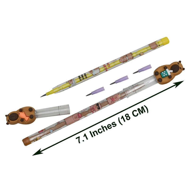 Maydahui 12 PCS Capybara Stackable Pencil Non Sharpening HB Pencils