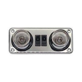 Unbranded VINTAGE RV TRUCK 12 VOLT 2 DIRECTIONAL READING LIGHTS CHROME With SWITCH & BULBS