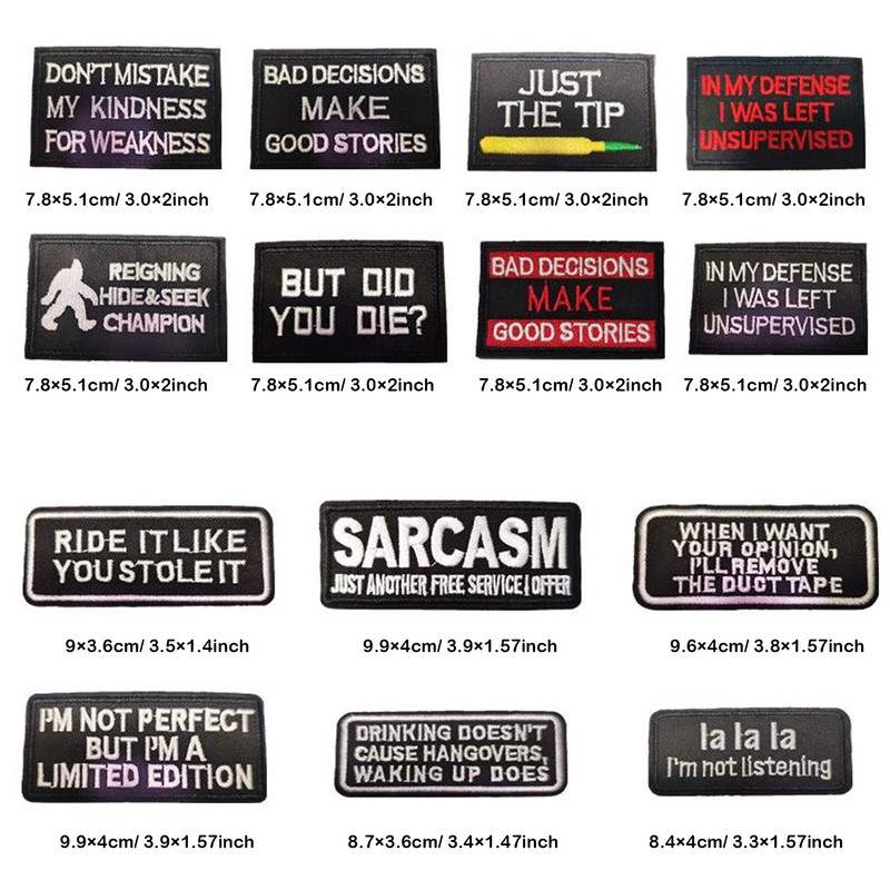 Woohome 40 PCS Iron on Patches, Assorted Slogan Embroidered Patch