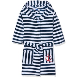 Playshoes Boys Fleece Ringel Maritim bathrobe, blue (navy / white 171), 86/92