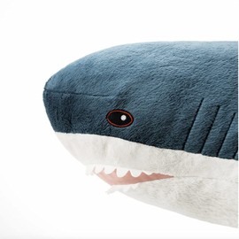 DongAi Plush Shark Toy Pillow, 31-inch Giant Shark Plush Animal Toy Super Soft and Cute Pillow Children’s Boys and Girls Room Decoration Bedtime Gift (Blue, 31 inches)