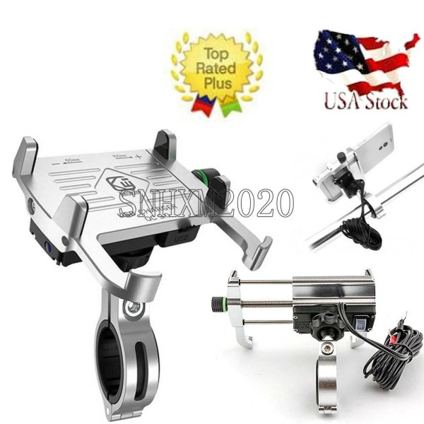 Unbranded Aluminum Motorcycle Handlebar Cell Phone Holder Mount with USB