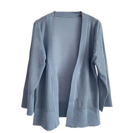 Loradouphi OL 210520 Long Sleeve Women's Cardigan, No Buttons, Lightweight, Knit, Protects From AC, UV, Sunburn, Cut and Sewn, Top, Spring, Summer, Autumn, Plain, Simple, Slimming, Roomy, Stylish, blue