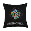 Vintage 80s Speed Cuber Puzzle Cube Fan Master Cube Throw