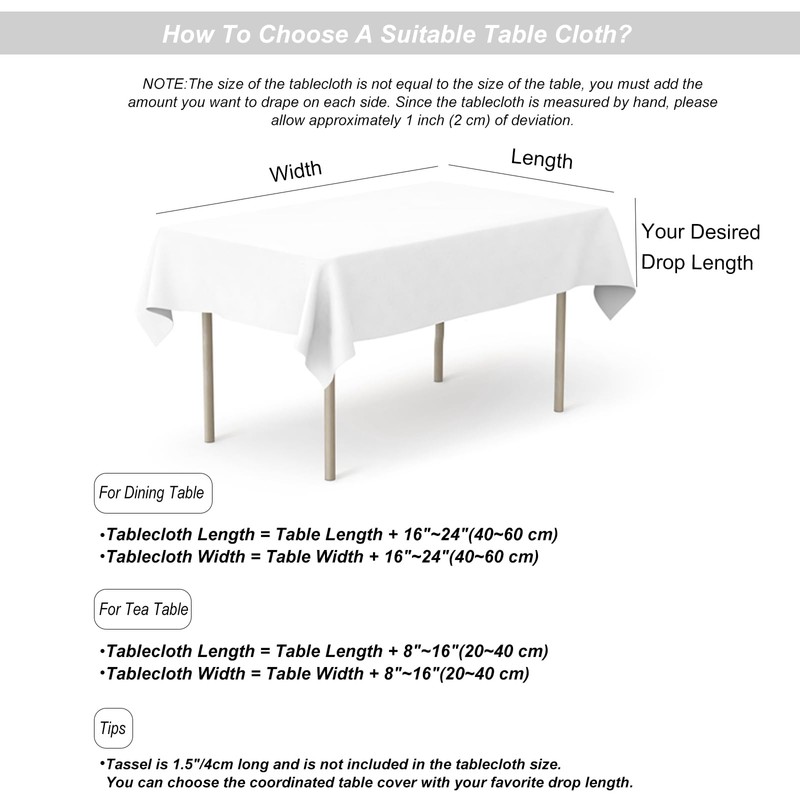 meioro Wipe Clean Tablecloth Waterproof Table Cloth, Rectangle Water Resistant