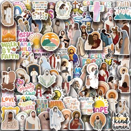 100PCS Inspirational Christian Stickers, Jesus Bible Verse Stickers for Water Bottle Laptop Journaling, Waterproof Religious Faith Sunday School Gifts for Kids Adults