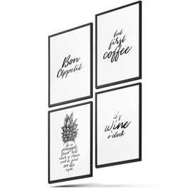 BLCKART Premium Kitchen Poster Set Stylish Kitchen Wall Pictures with Sayings Dining Room Poster Decoration without Frame