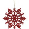 Glitter Snowflake Christmas Decorations Pack of 6-10cm Hanging Decorations (Red