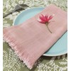 FLCSIed Handmade Cotton Napkins with Fringe, Set of 4, 17.7