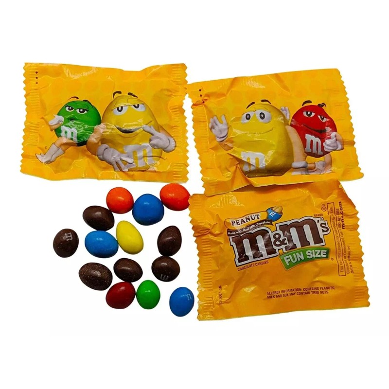 M&M's Peanut Milk Chocolate, Fun Size Candy, Individually Wrapped (2