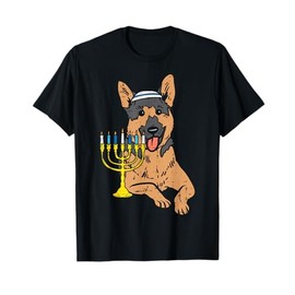 Jewish German Shepherd Dog Hanukkah Pajamas Chanukah PJs T-Shirt