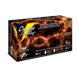 Atlantic Safety Products OR-XXL Orange Lightning Nitrile Gloves 2XL