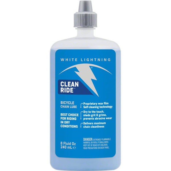 White Lightning Clean Ride The Original Self-Cleaning Wax Bicycle Chain Lubricant 8 oz