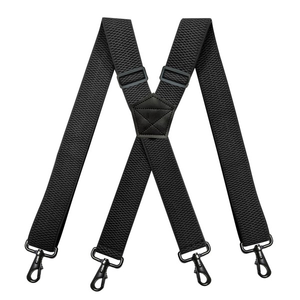 1.5Inch Elastic Mens suspenders w/Hooks,ZTONE Heavy Duty Adjustable Elastic X