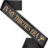 PartyForever in My Thirties Era Sash – Black Glitter Sash