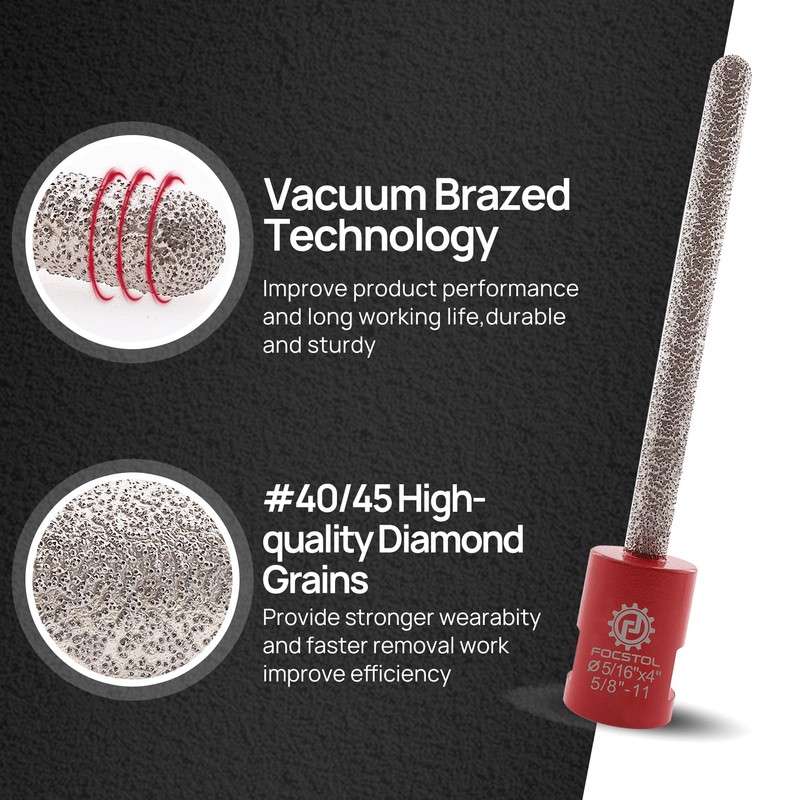 FOCSTOL Diamond Mortar Raking Bit - 5/16''x4''(8x100mm) Diamond Mortar Router